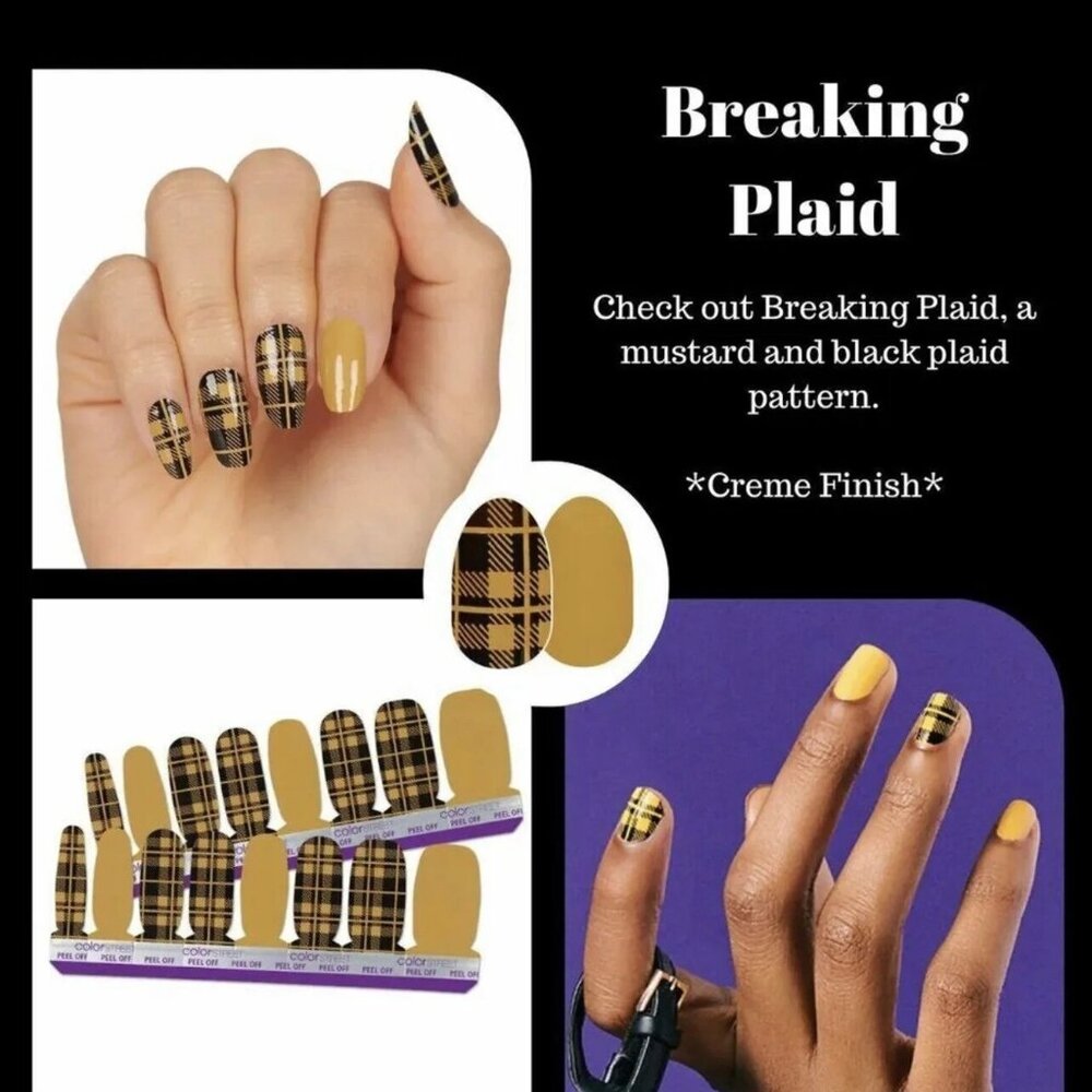 Color Street BREAKING PLAID Real Nail Polish Strips
